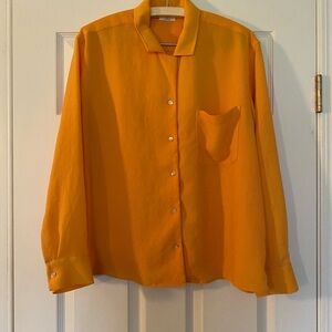 Wilfred pebbled crepe orange blouse / medium
